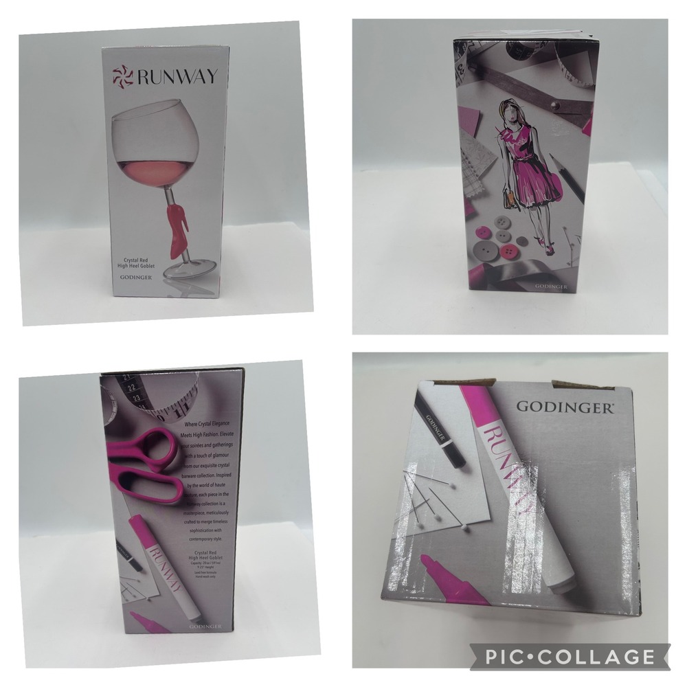Godinger Runway Crystal Red High Heel Stiletto Wine Glass Goblet 20oz NEW - Picture 5 of 11